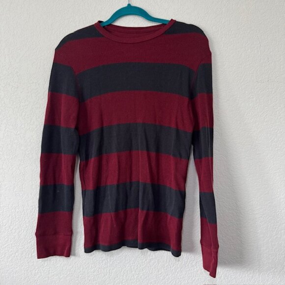 Merona Striped‎ Waffle Knit Shirt Men's New - Picture 1 of 5